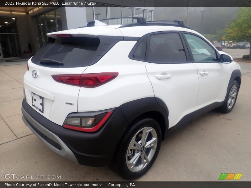 Lunar White / Gray 2023 Hyundai Kona SEL AWD