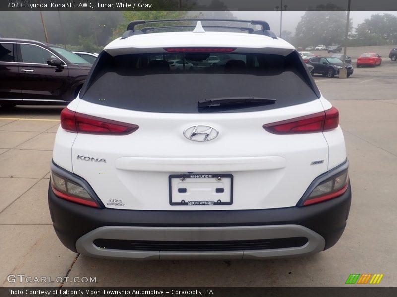 Lunar White / Gray 2023 Hyundai Kona SEL AWD