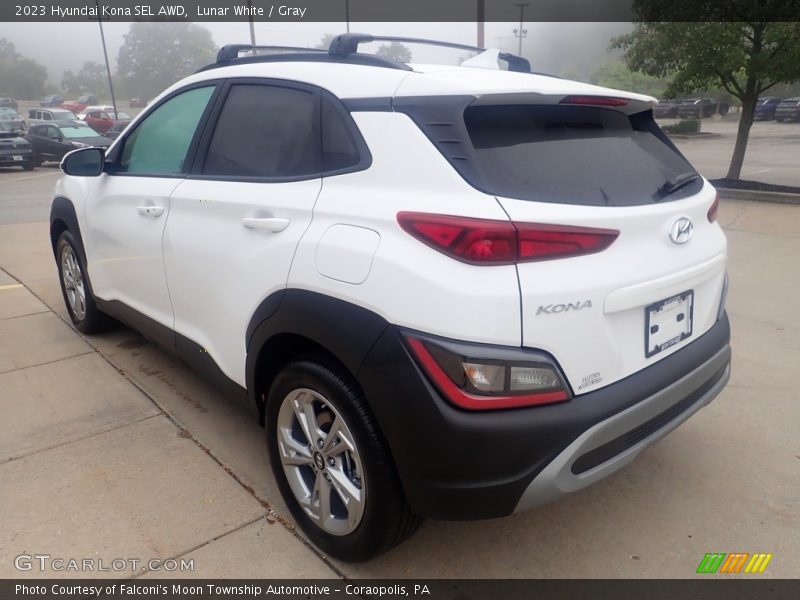 Lunar White / Gray 2023 Hyundai Kona SEL AWD
