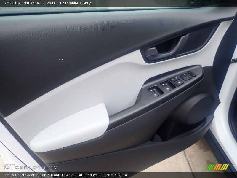 Lunar White / Gray 2023 Hyundai Kona SEL AWD