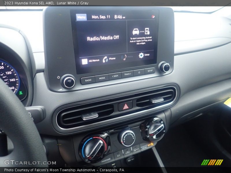 Lunar White / Gray 2023 Hyundai Kona SEL AWD