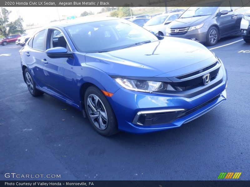 Aegean Blue Metallic / Black 2020 Honda Civic LX Sedan