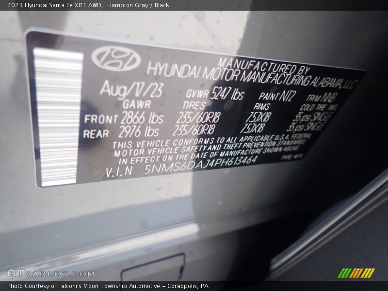 Hampton Gray / Black 2023 Hyundai Santa Fe XRT AWD