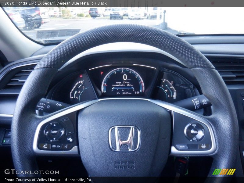 Aegean Blue Metallic / Black 2020 Honda Civic LX Sedan