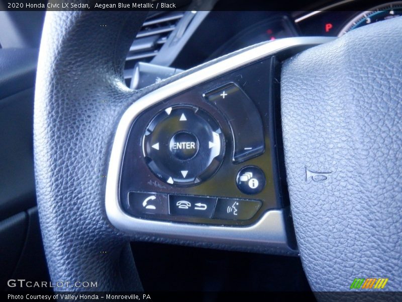 Aegean Blue Metallic / Black 2020 Honda Civic LX Sedan