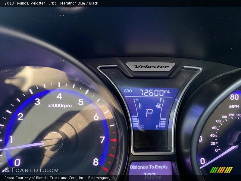 Marathon Blue / Black 2013 Hyundai Veloster Turbo