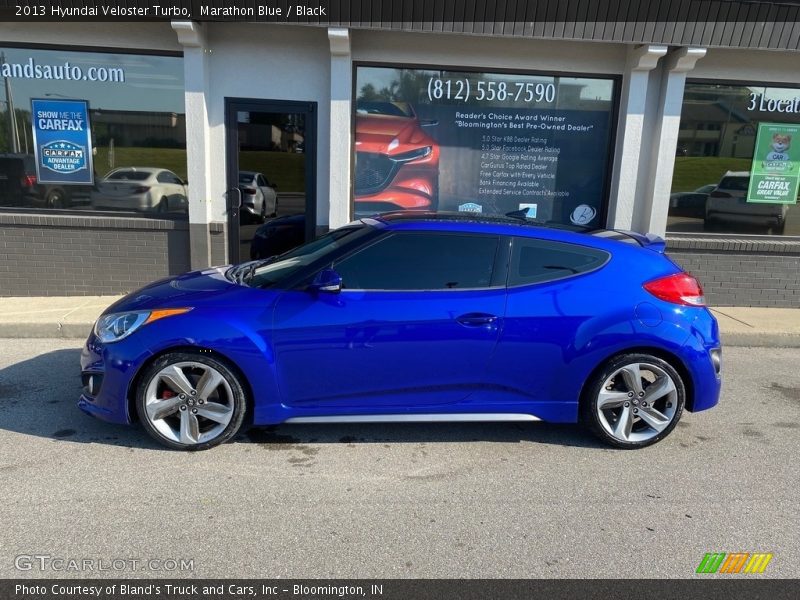 Marathon Blue / Black 2013 Hyundai Veloster Turbo