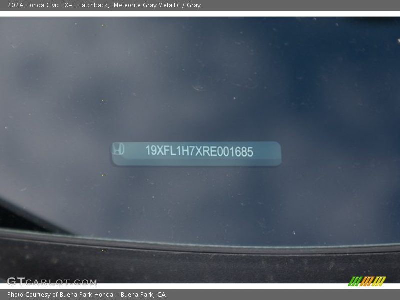 Meteorite Gray Metallic / Gray 2024 Honda Civic EX-L Hatchback