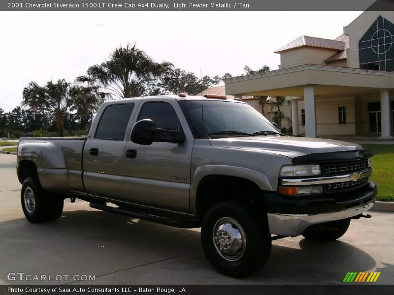 Light Pewter Metallic / Tan 2001 Chevrolet Silverado 3500 LT Crew Cab 4x4 Dually