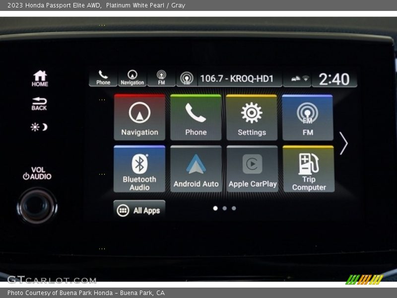 Platinum White Pearl / Gray 2023 Honda Passport Elite AWD