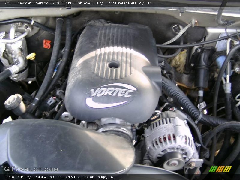 Light Pewter Metallic / Tan 2001 Chevrolet Silverado 3500 LT Crew Cab 4x4 Dually