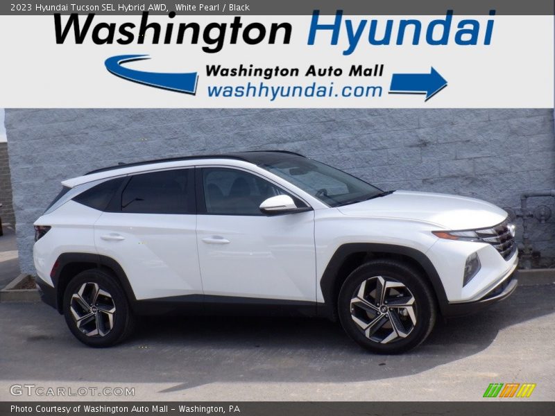 White Pearl / Black 2023 Hyundai Tucson SEL Hybrid AWD