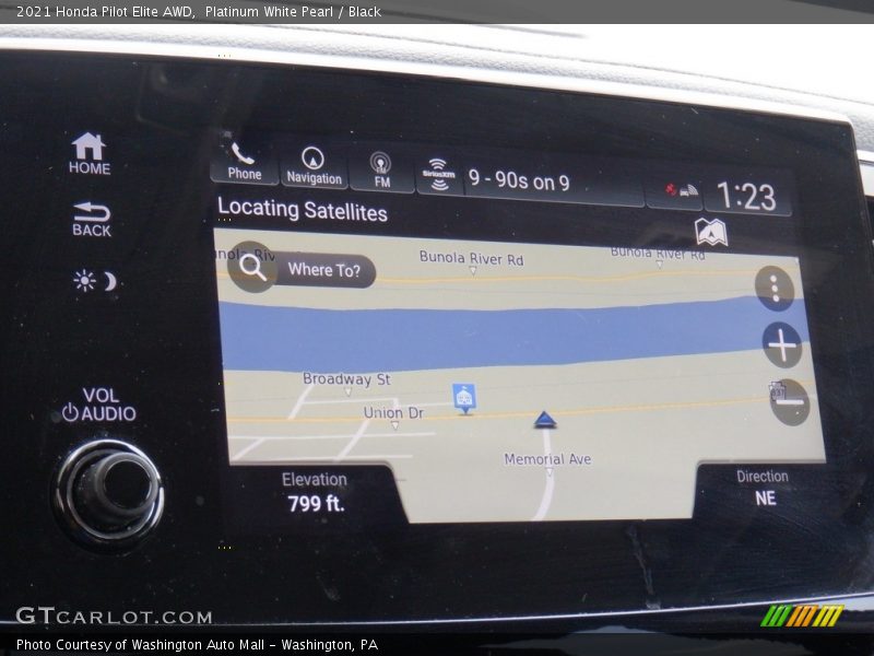 Navigation of 2021 Pilot Elite AWD