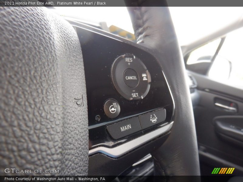 Platinum White Pearl / Black 2021 Honda Pilot Elite AWD