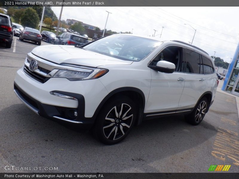 Platinum White Pearl / Black 2021 Honda Pilot Elite AWD