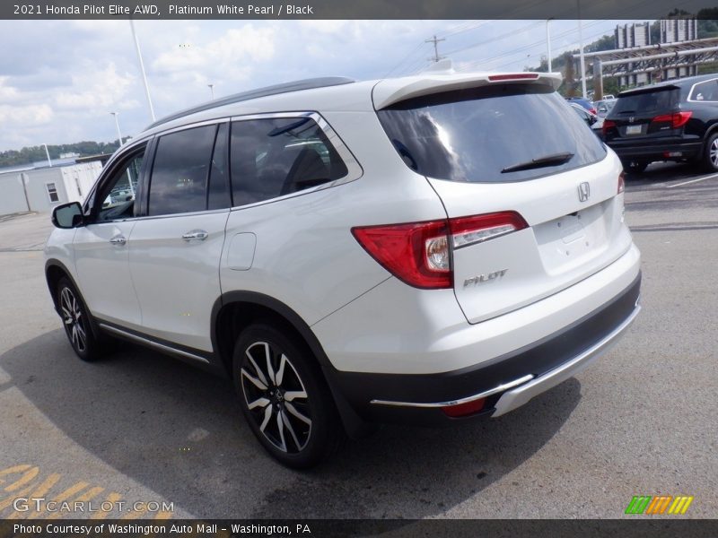 Platinum White Pearl / Black 2021 Honda Pilot Elite AWD