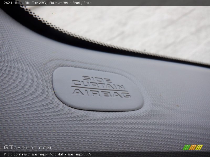 Platinum White Pearl / Black 2021 Honda Pilot Elite AWD