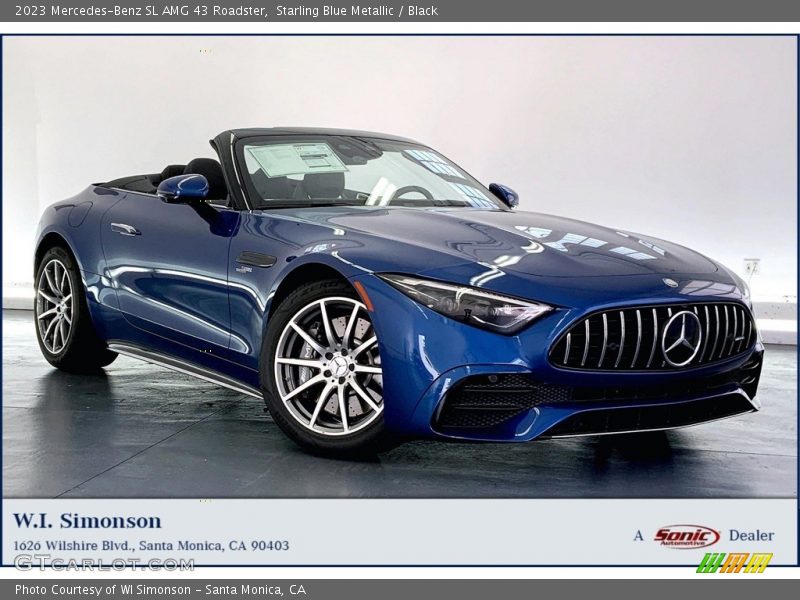 Starling Blue Metallic / Black 2023 Mercedes-Benz SL AMG 43 Roadster