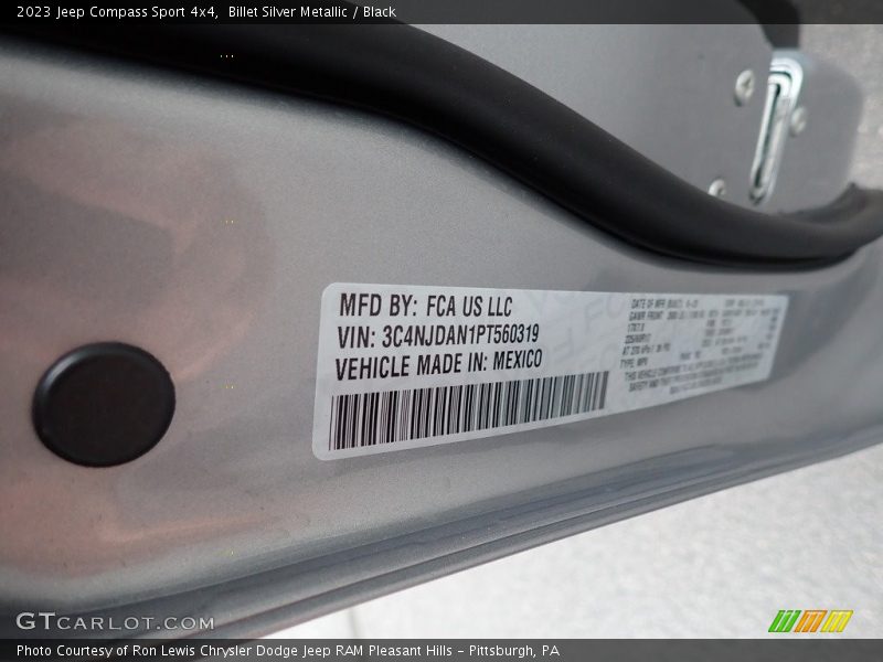 Billet Silver Metallic / Black 2023 Jeep Compass Sport 4x4