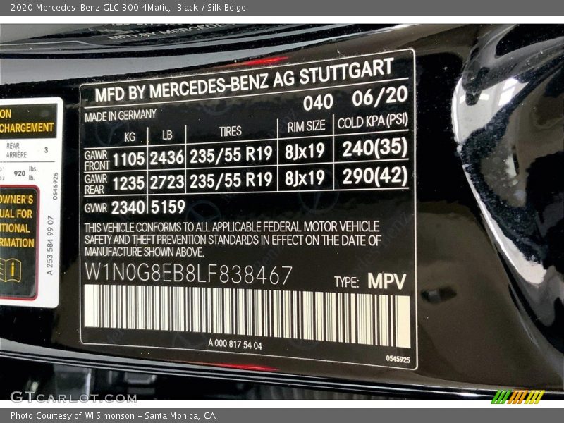 Black / Silk Beige 2020 Mercedes-Benz GLC 300 4Matic