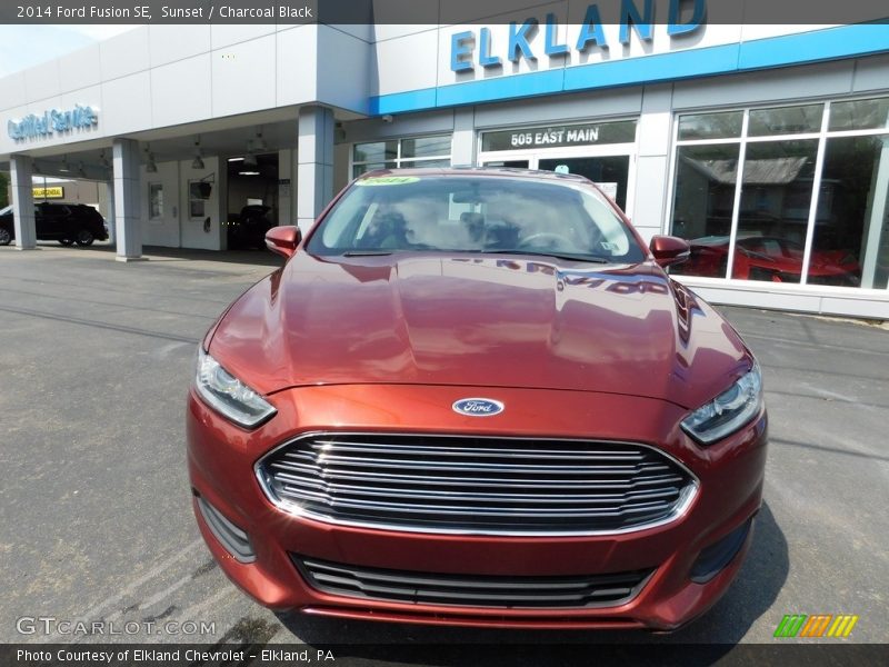 Sunset / Charcoal Black 2014 Ford Fusion SE
