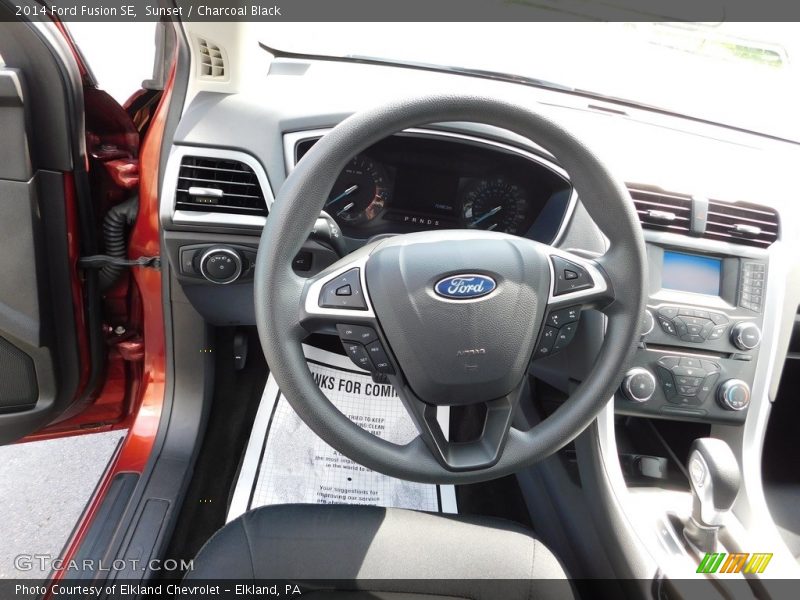 Sunset / Charcoal Black 2014 Ford Fusion SE