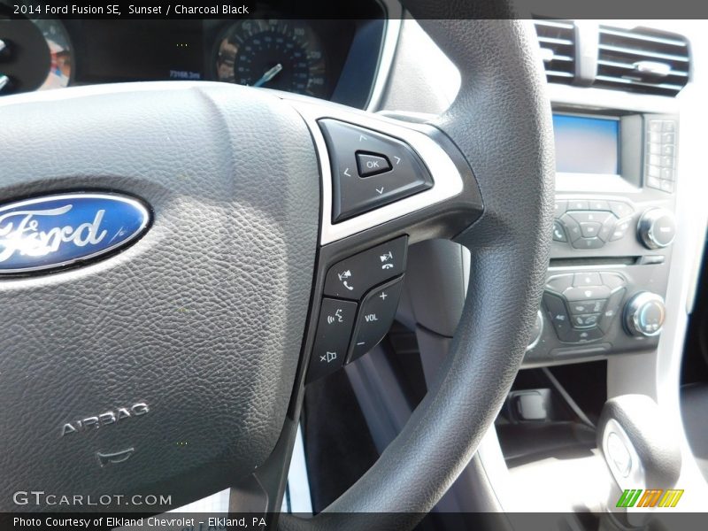 Sunset / Charcoal Black 2014 Ford Fusion SE