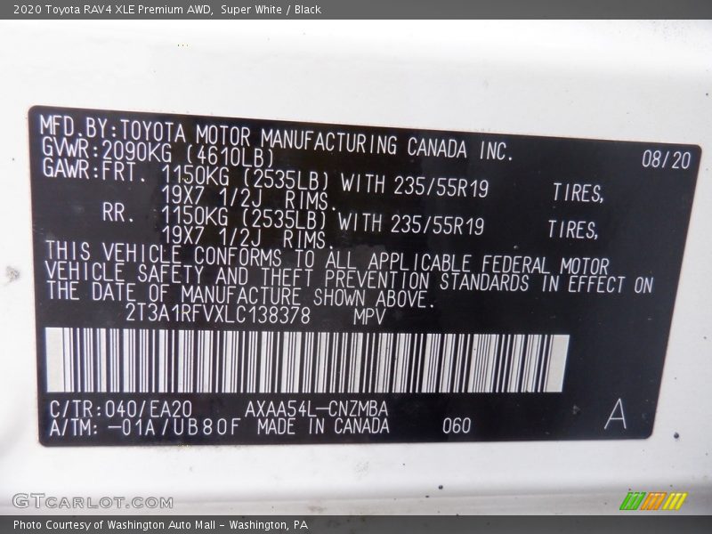 040 - 2020 Toyota RAV4 XLE Premium AWD