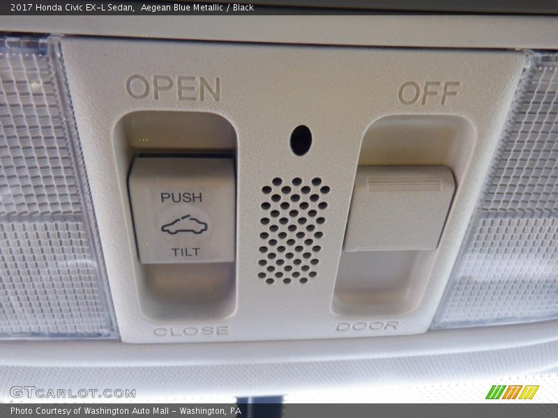 Aegean Blue Metallic / Black 2017 Honda Civic EX-L Sedan