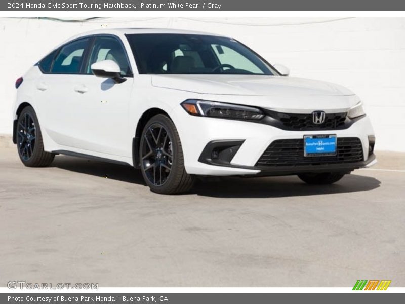 Platinum White Pearl / Gray 2024 Honda Civic Sport Touring Hatchback