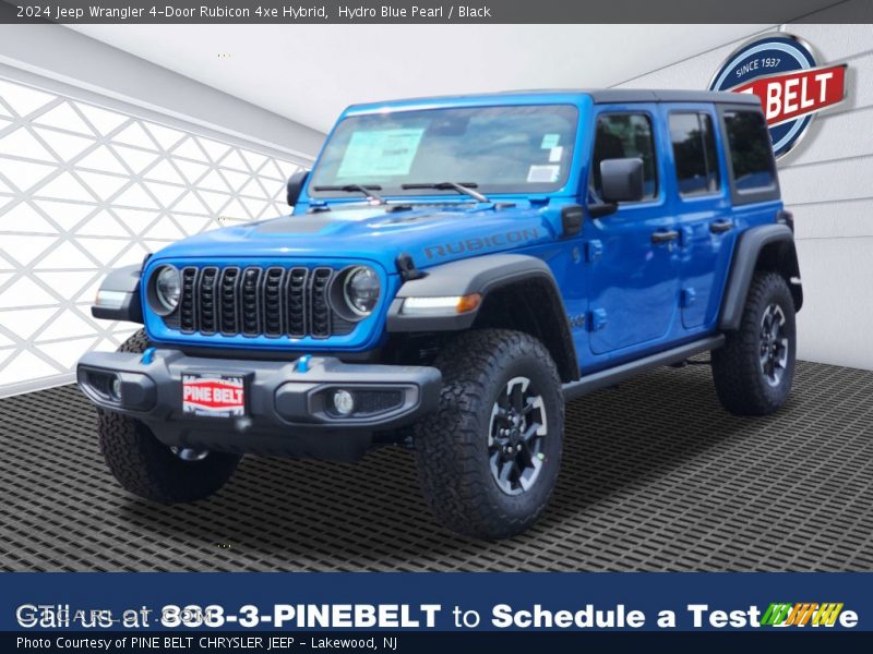 Hydro Blue Pearl / Black 2024 Jeep Wrangler 4-Door Rubicon 4xe Hybrid