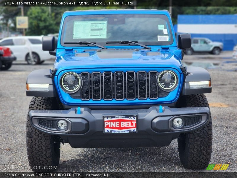 Hydro Blue Pearl / Black 2024 Jeep Wrangler 4-Door Rubicon 4xe Hybrid