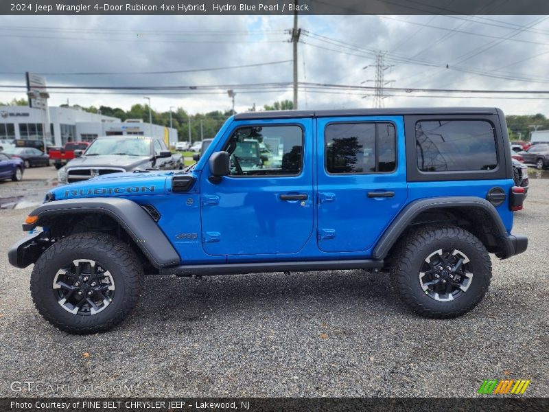 Hydro Blue Pearl / Black 2024 Jeep Wrangler 4-Door Rubicon 4xe Hybrid