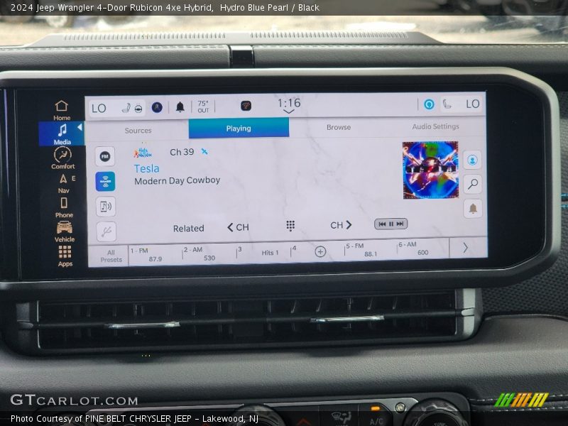 Hydro Blue Pearl / Black 2024 Jeep Wrangler 4-Door Rubicon 4xe Hybrid