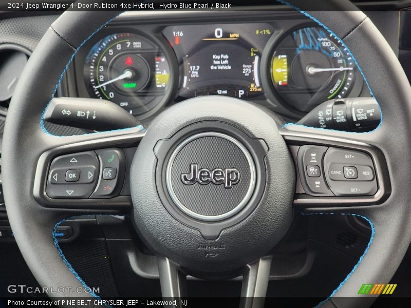 Hydro Blue Pearl / Black 2024 Jeep Wrangler 4-Door Rubicon 4xe Hybrid