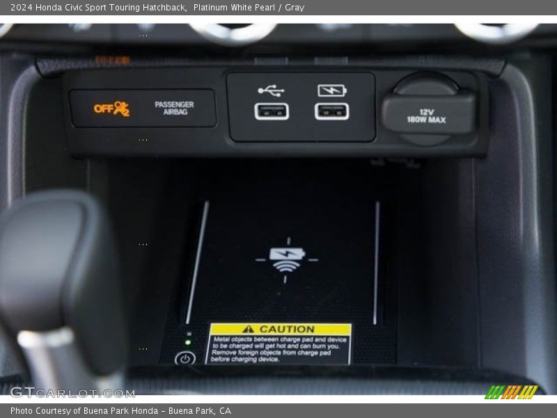 Platinum White Pearl / Gray 2024 Honda Civic Sport Touring Hatchback