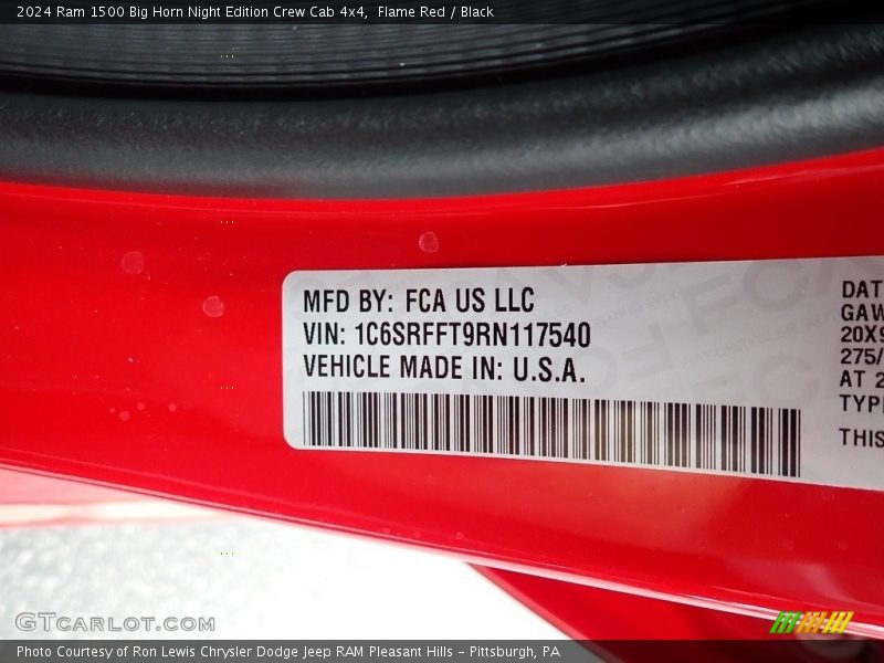Flame Red / Black 2024 Ram 1500 Big Horn Night Edition Crew Cab 4x4