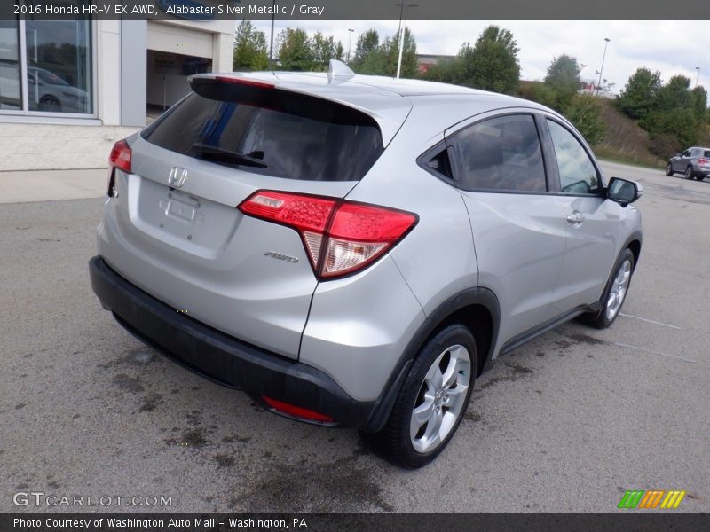 Alabaster Silver Metallic / Gray 2016 Honda HR-V EX AWD