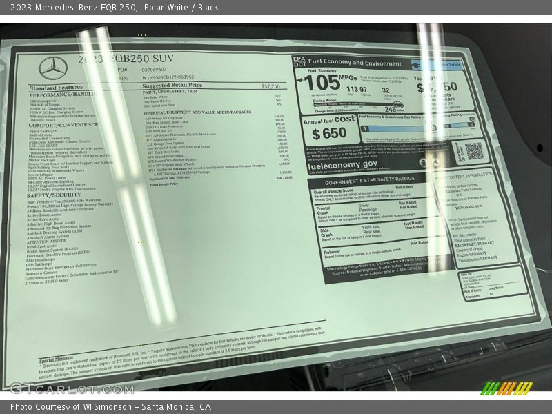 Polar White / Black 2023 Mercedes-Benz EQB 250
