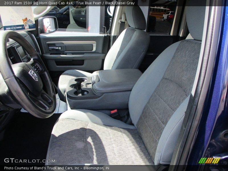 True Blue Pearl / Black/Diesel Gray 2017 Ram 1500 Big Horn Quad Cab 4x4