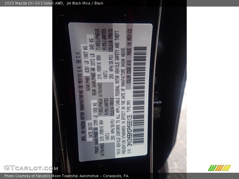 Jet Black Mica / Black 2023 Mazda CX-30 S Select AWD