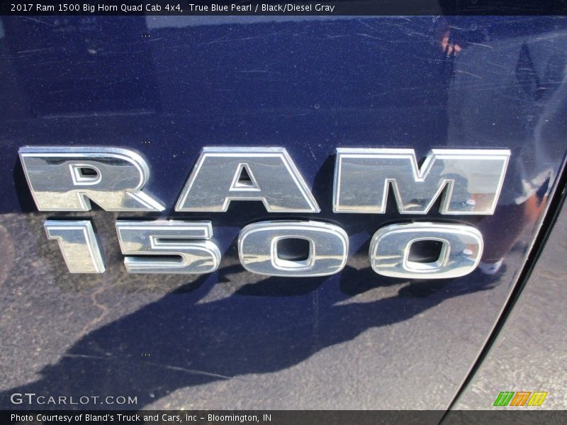True Blue Pearl / Black/Diesel Gray 2017 Ram 1500 Big Horn Quad Cab 4x4