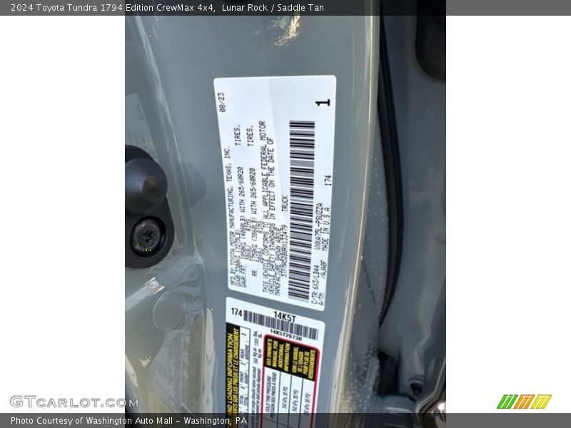 2024 Tundra 1794 Edition CrewMax 4x4 Lunar Rock Color Code 6X3
