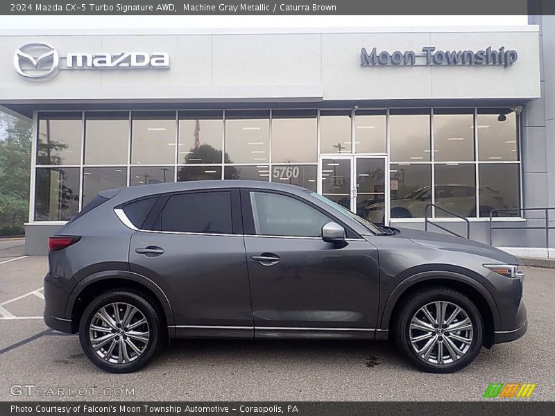 Machine Gray Metallic / Caturra Brown 2024 Mazda CX-5 Turbo Signature AWD
