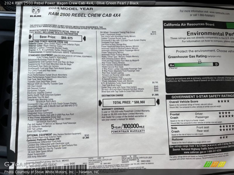 Olive Green Pearl / Black 2024 Ram 2500 Rebel Power Wagon Crew Cab 4x4