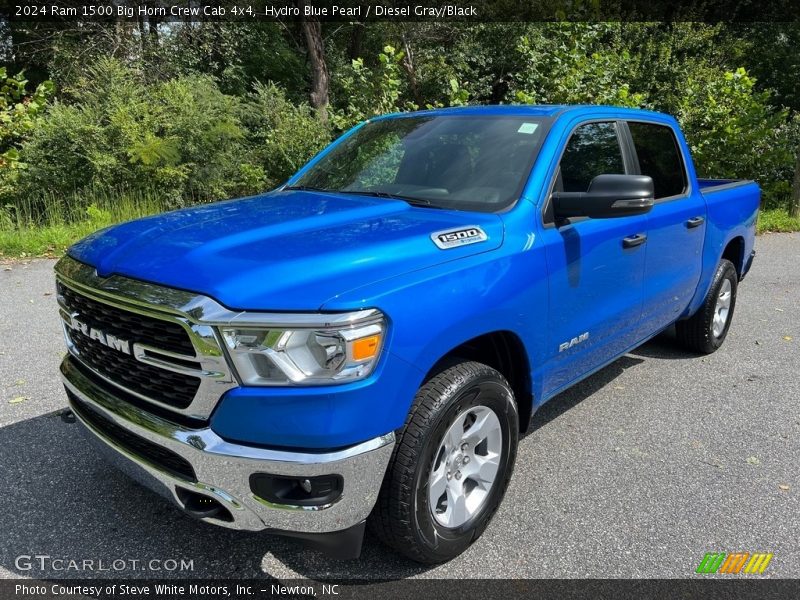 Hydro Blue Pearl / Diesel Gray/Black 2024 Ram 1500 Big Horn Crew Cab 4x4