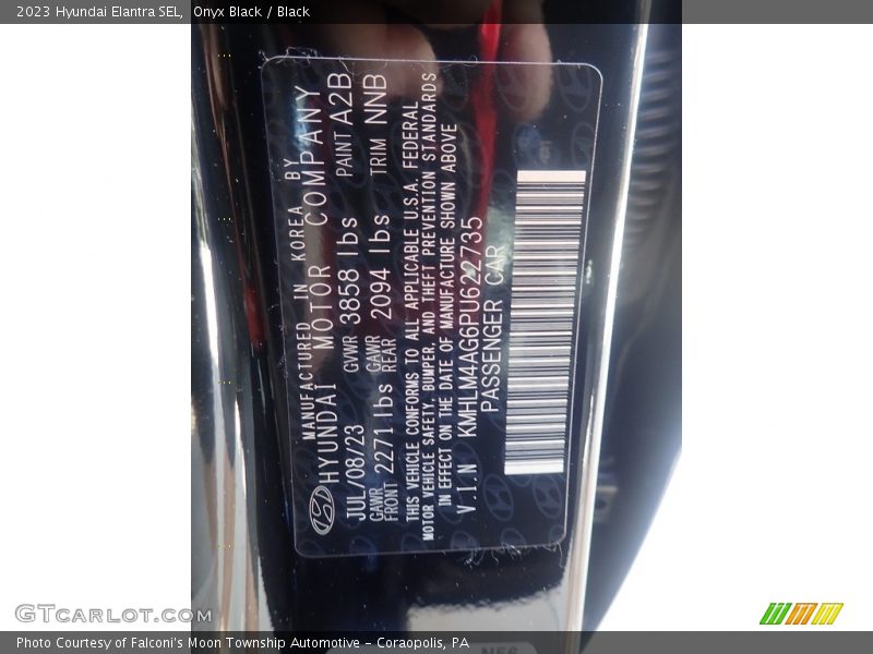 Onyx Black / Black 2023 Hyundai Elantra SEL