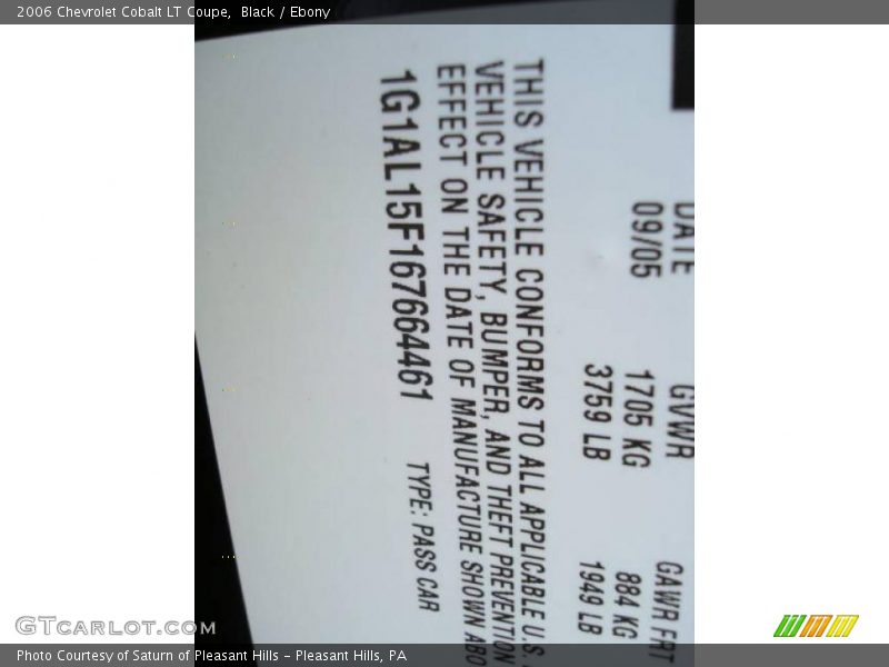 Black / Ebony 2006 Chevrolet Cobalt LT Coupe