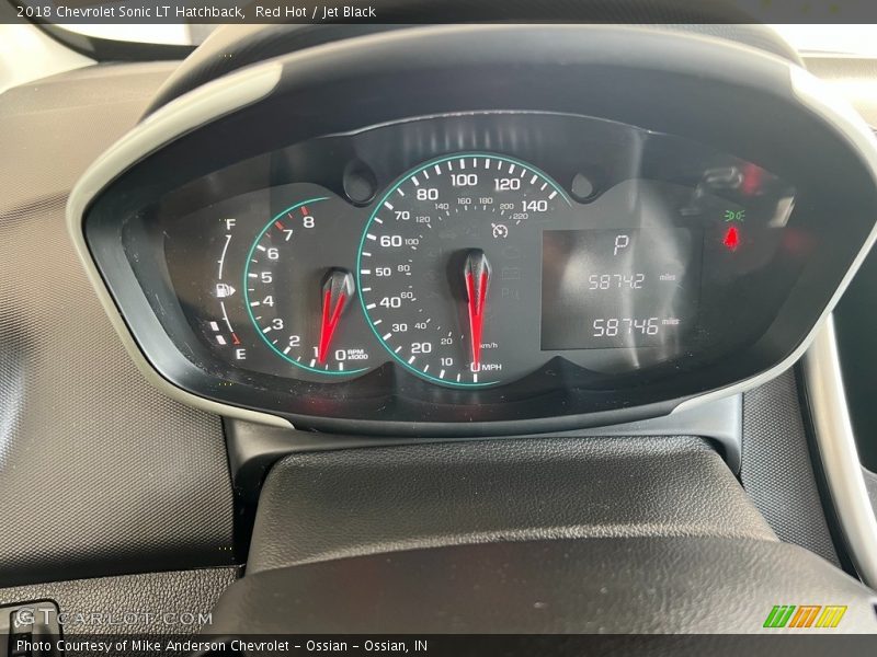 Red Hot / Jet Black 2018 Chevrolet Sonic LT Hatchback