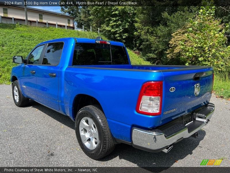 Hydro Blue Pearl / Diesel Gray/Black 2024 Ram 1500 Big Horn Crew Cab 4x4